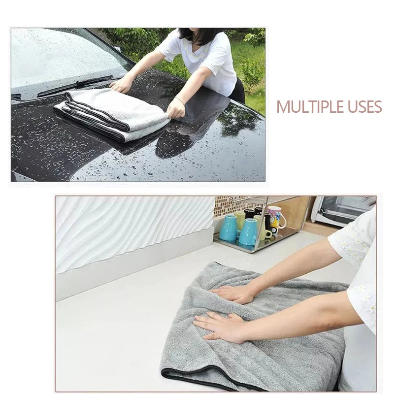 Premium 75X35 60X40Cm Microfiber Car Wash Towel Fast Drying Auto Cleaning Extra Soft Cloth High Water Absorption For Car Wash Accessorie for Cars, Trucks & SUVs