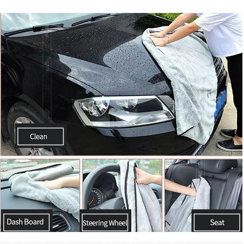 Premium 75X35 60X40Cm Microfiber Car Wash Towel Fast Drying Auto Cleaning Extra Soft Cloth High Water Absorption For Car Wash Accessorie for Cars, Trucks & SUVs