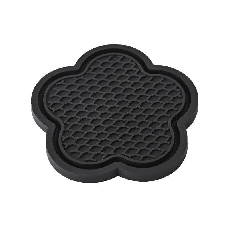 Premium 2Pcs Car Cup Coaster Flower Shaped Silicone Waterproof Non Slip Sift Proof Spill Saucer Car Interior Accessories for Cars, Trucks & SUVs