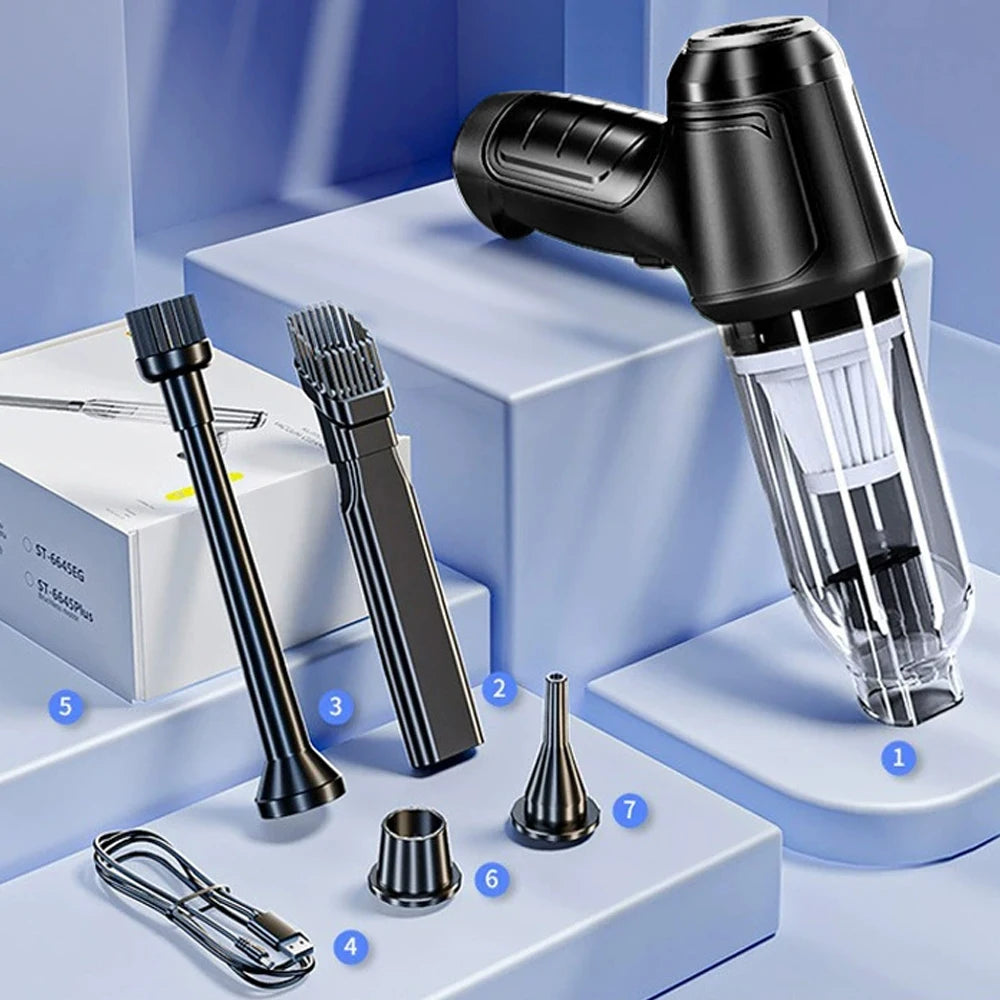 Premium Car Vacuum Cleaner Strong Suction Cleaning Mini Machine Wireless Portable Handhled Blower Machine Air Duster For Home Appliances for Cars, Trucks & SUVs