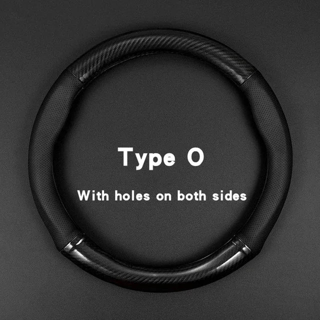 Premium Universal Car Steering Wheel Cover Carbon Fiber Leather Three Dimensional Anti Slip, Timple And Fashionable Car Accessories for Cars, Trucks & SUVs