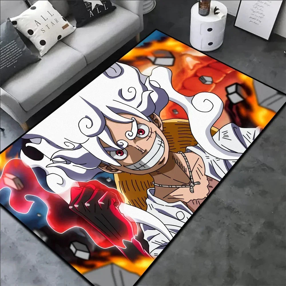 Premium Anime Rug Popular Style Luffy Gear 5 One Nika Form Piece Ace Customize Cartoon Rug Handmade Carpet Area Rug For Home Decor for Cars, Trucks & SUVs