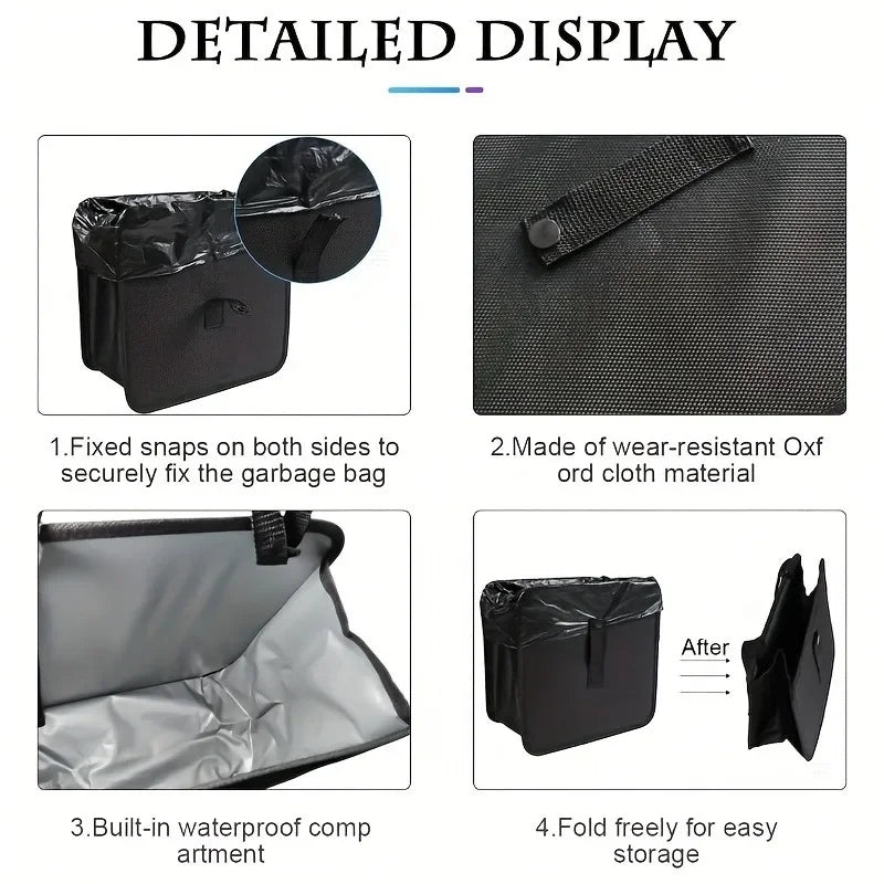 Premium Foldable Car Trash Can, Large Capacity Car Hanging Waterproof Leakproof Trash Can Storage Bag, Car Interior Accessories for Cars, Trucks & SUVs