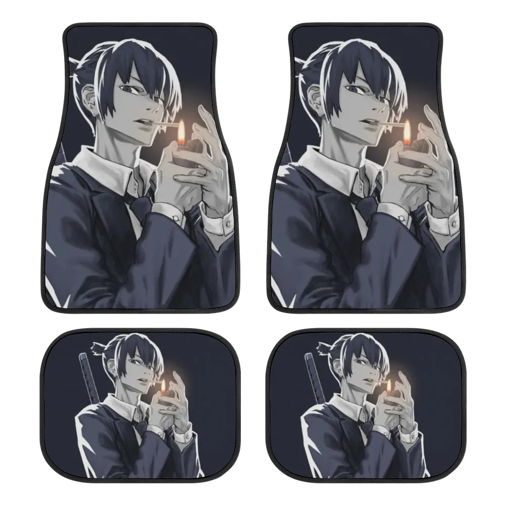 Premium Anime Chainsaw Man Universal Fit Front/Rear 4 Pcs Horrible Full Set Print Custom Design Carpet Car Suv Truck Floor Mats Doormat for Cars, Trucks & SUVs