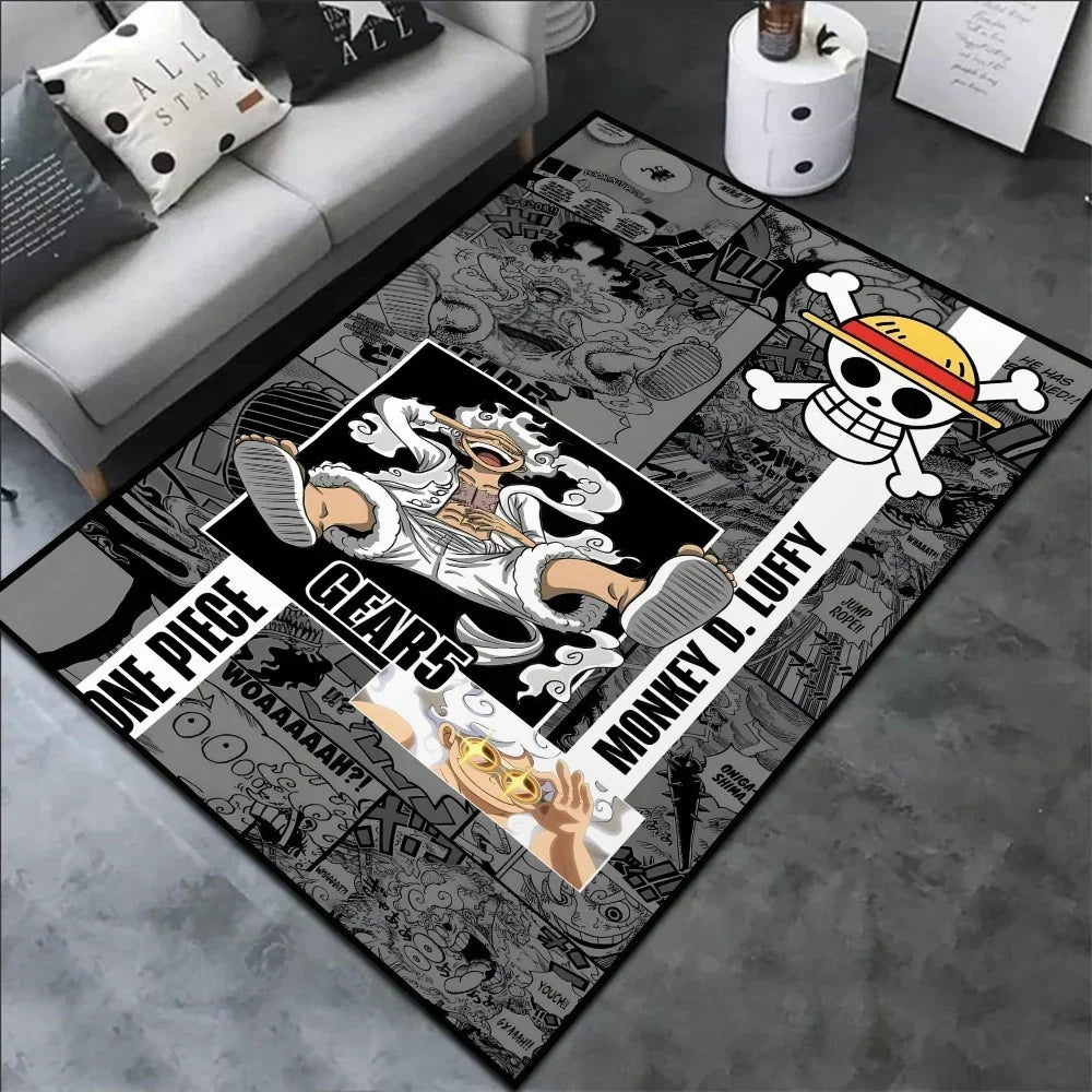 Premium Anime Rug Popular Style Luffy Gear 5 One Nika Form Piece Ace Customize Cartoon Rug Handmade Carpet Area Rug For Home Decor for Cars, Trucks & SUVs