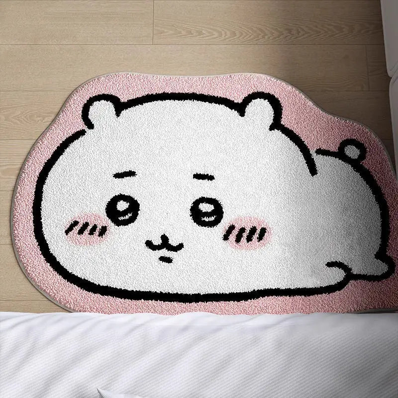 Premium Chiikawa Cute Rug Plush Floor Mat Bathroom Non Slip Carpet Car Cushion Soft Living Kawaii Room Decor Usagi Hachiware Gift Toy for Cars, Trucks & SUVs