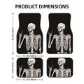 Premium 4Pcs Rock & Roll Skull Car Floor Mats Set  Fun Anime Interior Accessories, Universal, Driving Position, Funny Gift Driver for Cars, Trucks & SUVs