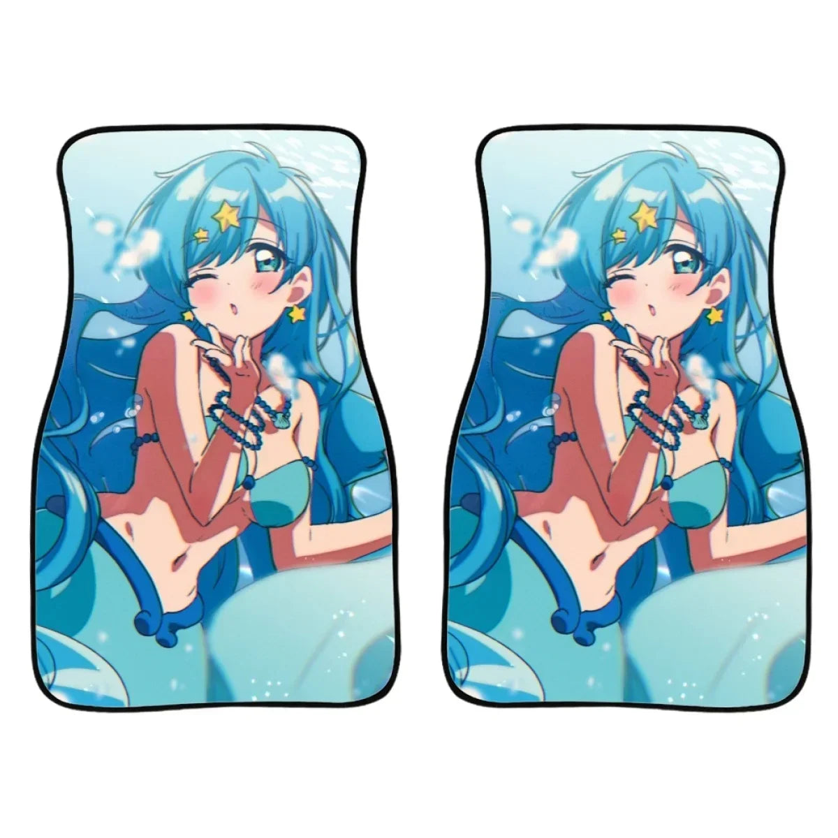 Premium New Arrivals Soft Car Floor Mats Anime Mermaid Forest Universal Fit Auto Carpet Set Of 2 Front Rear Liners Protector For Woman for Cars, Trucks & SUVs