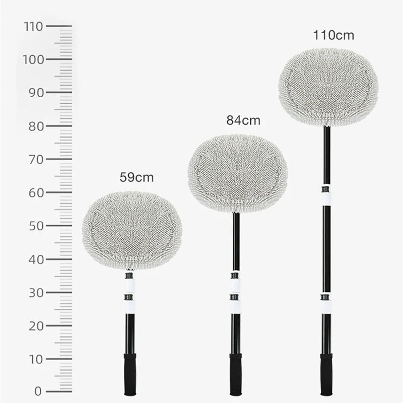 Premium Car Wash Brush Car Cleaning Brush Telescoping Long Handle Mop Soft Hair Chenille Broom Universal Window Wash Auto Accessories for Cars, Trucks & SUVs