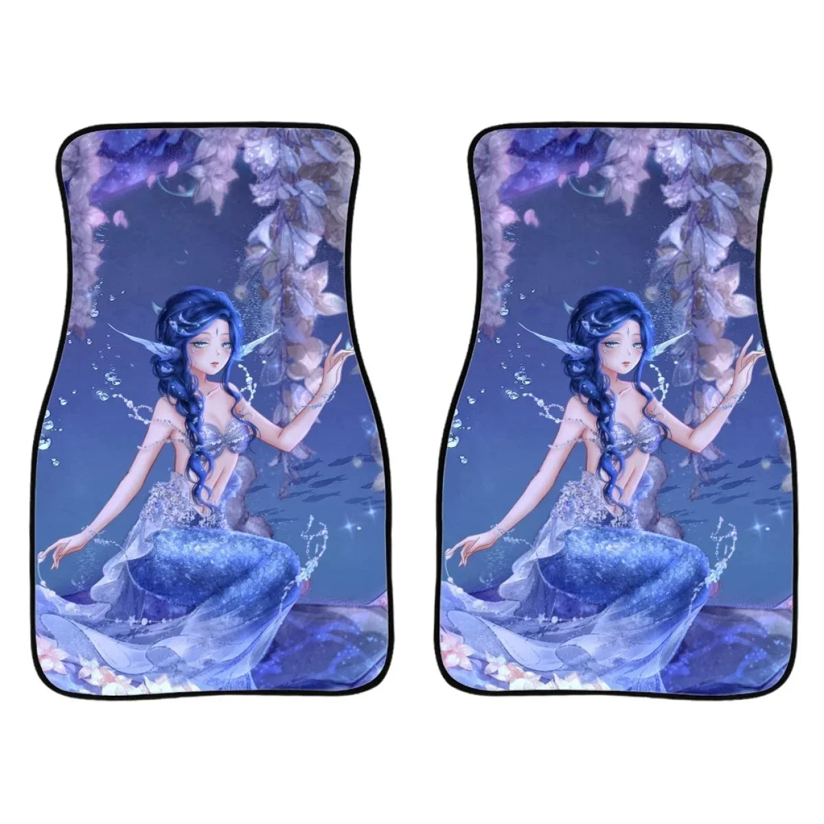 Premium New Arrivals Soft Car Floor Mats Anime Mermaid Forest Universal Fit Auto Carpet Set Of 2 Front Rear Liners Protector For Woman for Cars, Trucks & SUVs