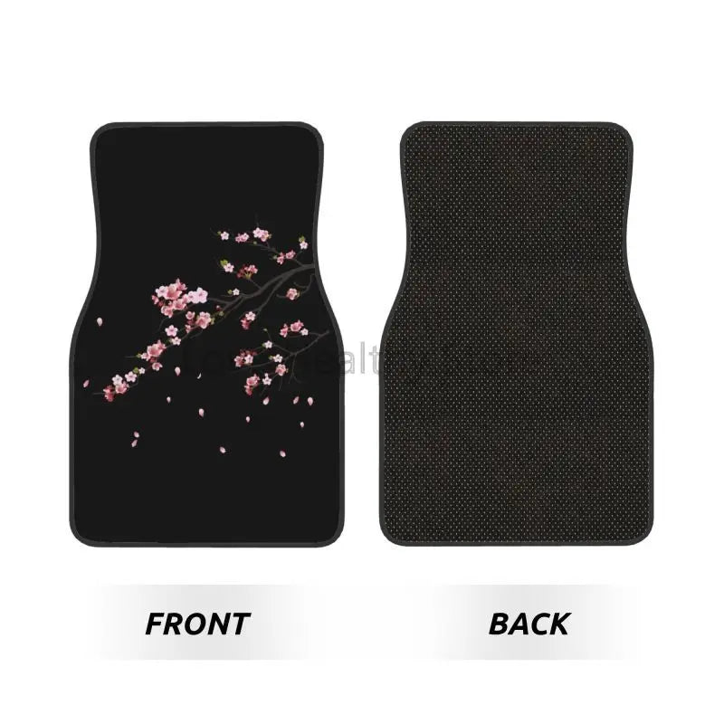 Premium Japanese Sakura Cherry Blossoms Floor Mats Of 4 Pieces Car Front And Rear Foot Mat With Rubber Backing Car Accessories Universal for Cars, Trucks & SUVs