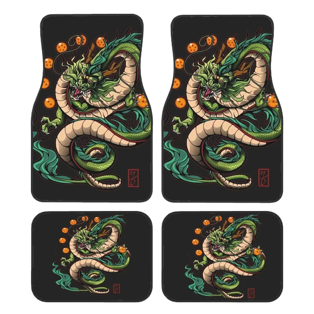 Premium 4Pcs Dragon King Design Car Mats, Non Slip, Waterproof, Interior Protection Accessories   Valentine'S Day, The Perfect Men Gift for Cars, Trucks & SUVs