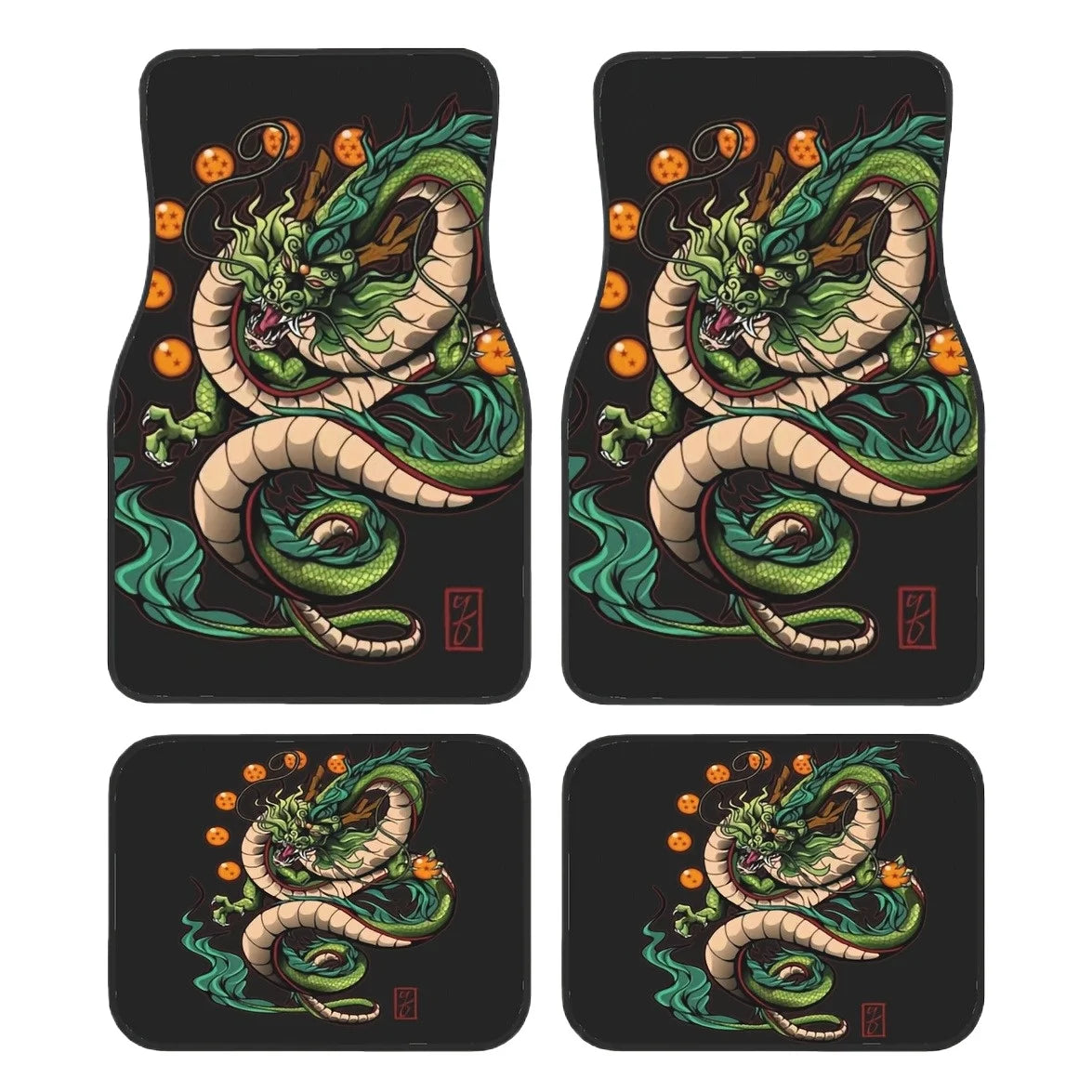 Premium 4Pcs Dragon King Design Car Mats, Non Slip, Waterproof, Interior Protection Accessories   Valentine'S Day, The Perfect Men Gift for Cars, Trucks & SUVs