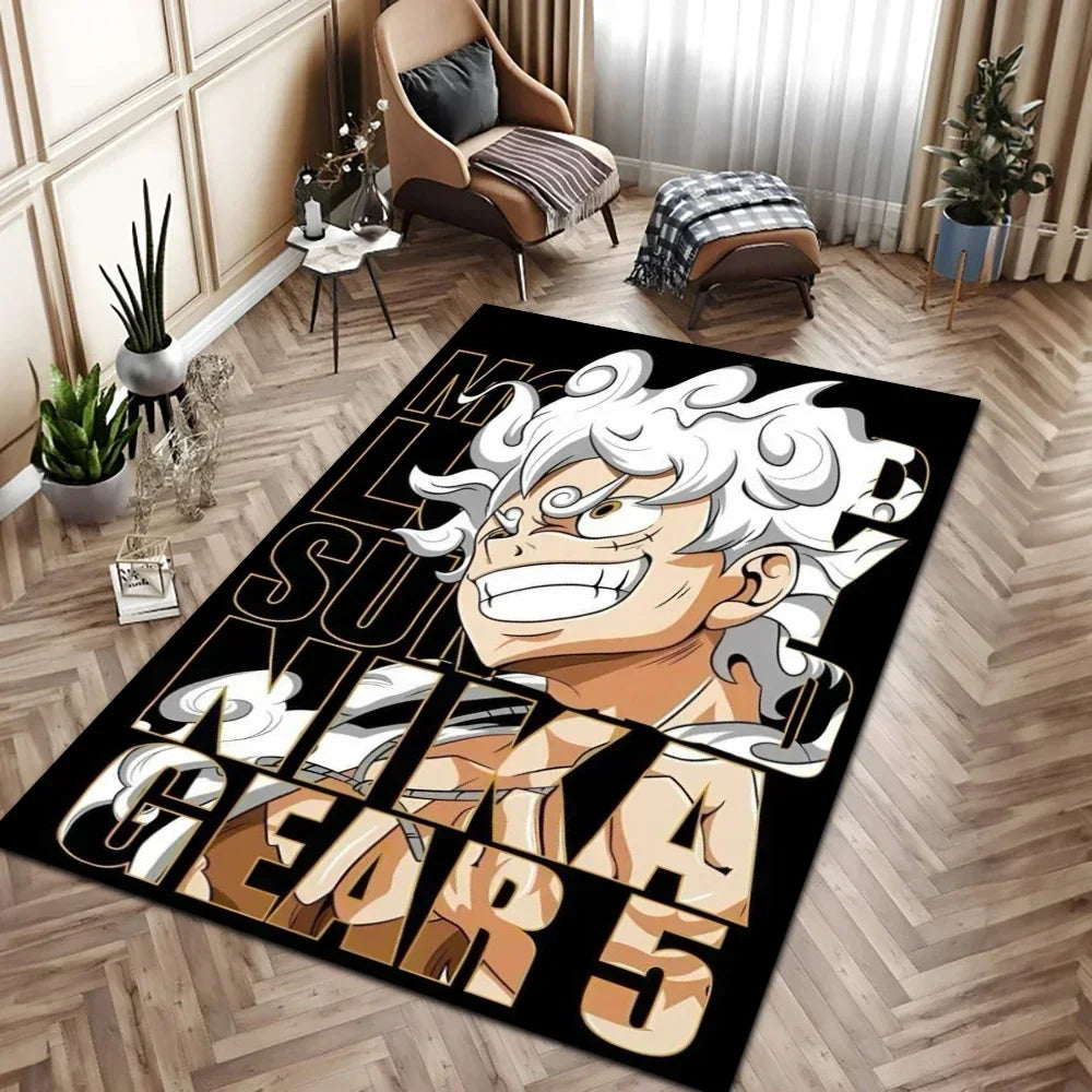 Premium Anime Rug Popular Style Luffy Gear 5 One Nika Form Piece Ace Customize Cartoon Rug Handmade Carpet Area Rug For Home Decor for Cars, Trucks & SUVs