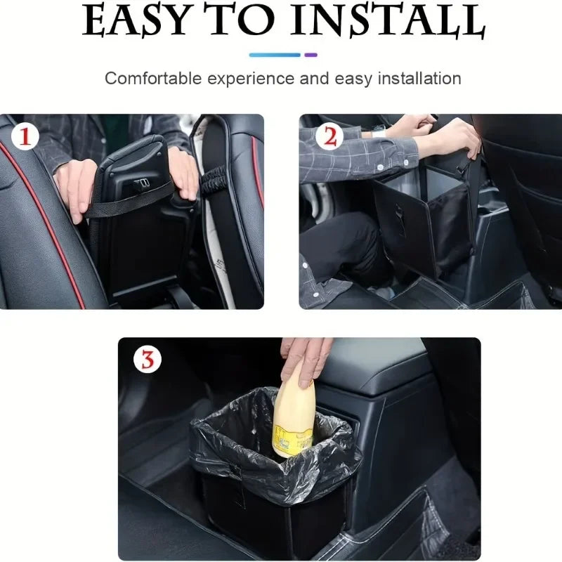 Premium Foldable Car Trash Can, Large Capacity Car Hanging Waterproof Leakproof Trash Can Storage Bag, Car Interior Accessories for Cars, Trucks & SUVs