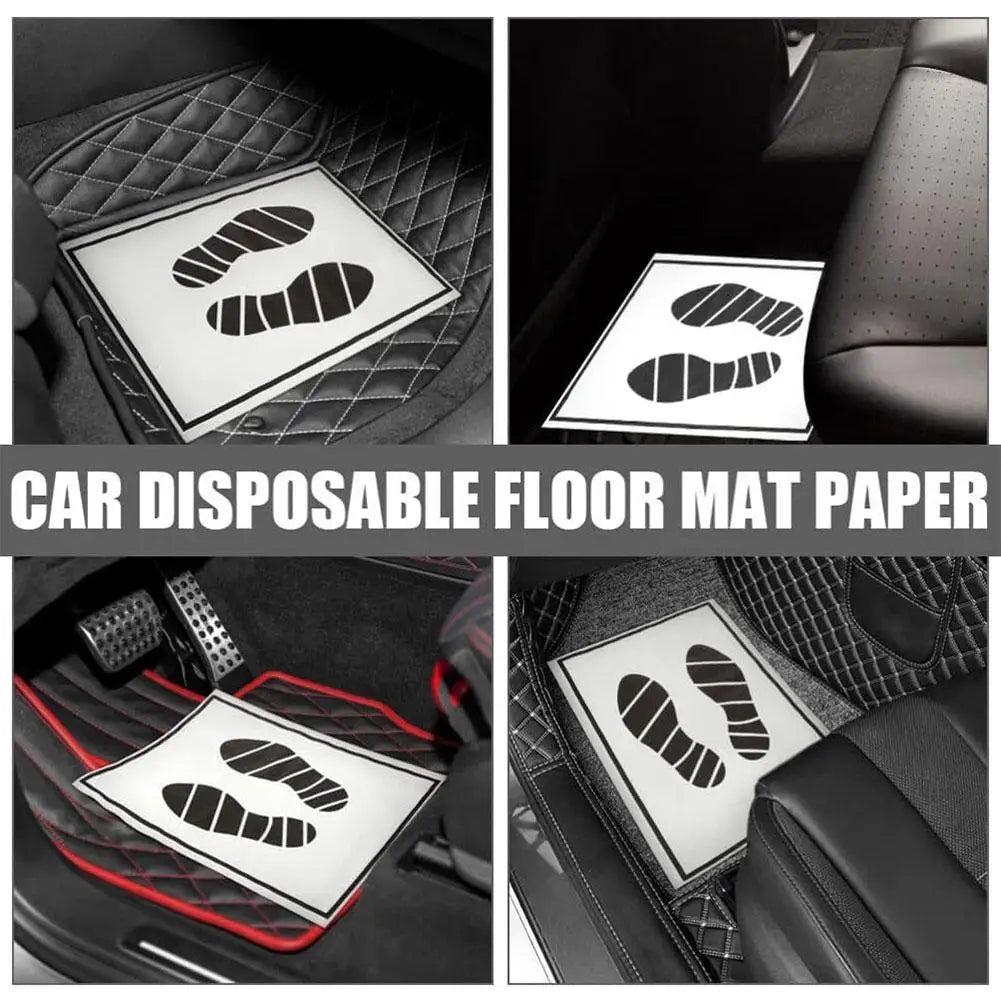 Premium Waterproof Disposable Car Floor Mats 100/50/25Pcs  Anti Slip Paper Anti Dirty Floor Mats Vehicle Protection Interior Accessories for Cars, Trucks & SUVs