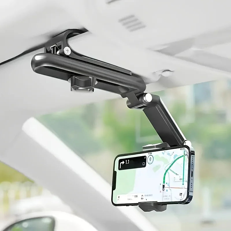Premium 1/2Pcs Universal 1080° Rotatable Sun Visor Car Phone Holder, Durable Abs Material, Adjustable Mount For Bedroom, Kitchen for Cars, Trucks & SUVs