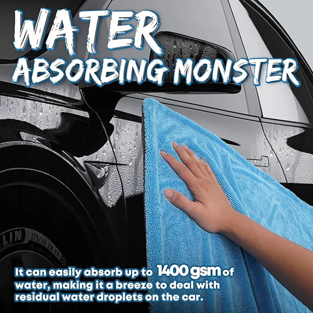 Premium Microfiber Car Wash Towel Large Car Quick Drying Cloth Super Absorbent Car Window Cleaning Towel Thicken Car Detailing Rags for Cars, Trucks & SUVs