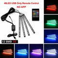 Premium Rgb Automotive Atmosphere Decorative Lamp Led Interior Light Strip Car Foot Ambient Lights With Usb Cigarette With Remote Voice for Cars, Trucks & SUVs
