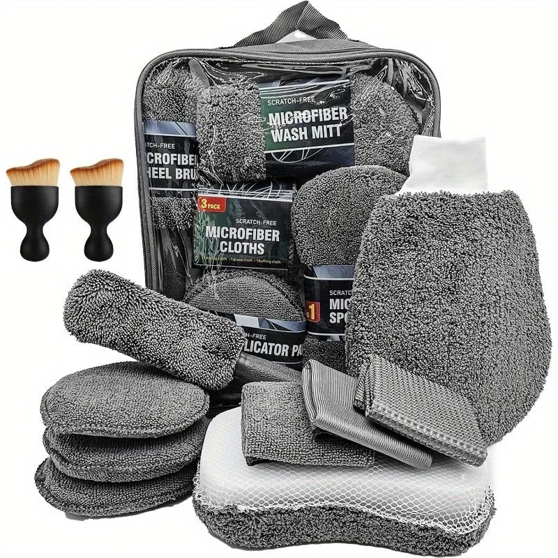 Premium 11Pcs Car Cleaning Kit That Includes A Tire Brush, Microfiber Cleaning Gloves, Making It An Excellent Choice For Car Cleaning. for Cars, Trucks & SUVs
