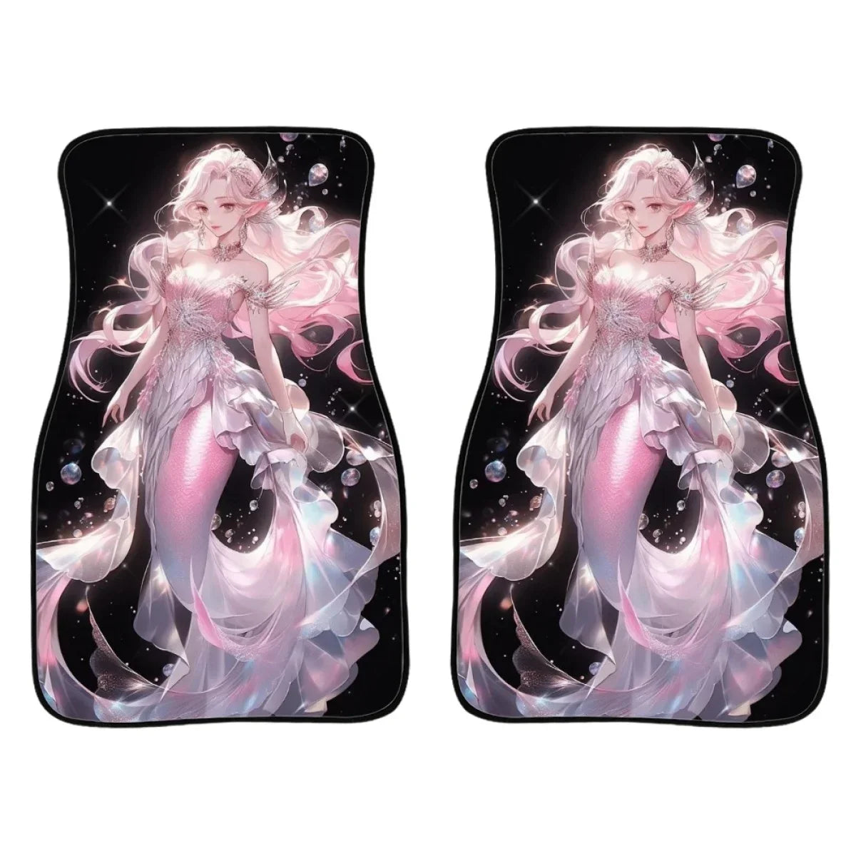 Premium New Arrivals Soft Car Floor Mats Anime Mermaid Forest Universal Fit Auto Carpet Set Of 2 Front Rear Liners Protector For Woman for Cars, Trucks & SUVs