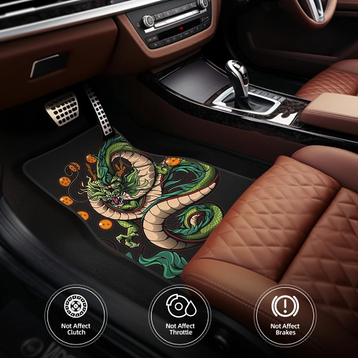 Premium 4Pcs Dragon King Design Car Mats, Non Slip, Waterproof, Interior Protection Accessories   Valentine'S Day, The Perfect Men Gift for Cars, Trucks & SUVs
