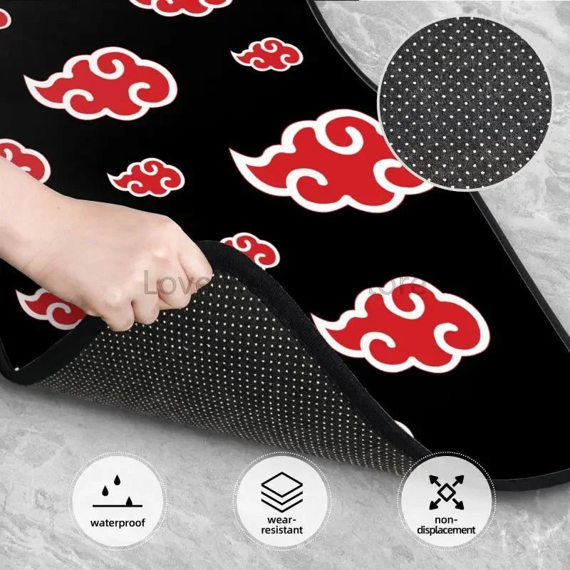 Premium Akatsuki Universal Japan Anime Car Floor Mats 4 Pieces Set Anti Slip Front And Rear Foot Mats Universal Car Accessories For Suv for Cars, Trucks & SUVs