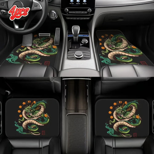 Premium 4Pcs Dragon King Design Car Mats, Non Slip, Waterproof, Interior Protection Accessories   Valentine'S Day, The Perfect Men Gift for Cars, Trucks & SUVs