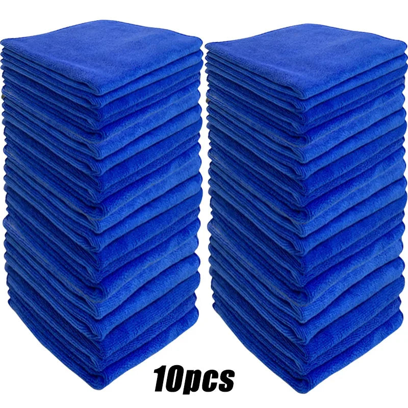 Premium 200Pcs Microfiber Towels Car Wash Drying Cloth Blue Car Care Detailing Cleaning Polishing Duster Home Kitchen Washing Rags for Cars, Trucks & SUVs