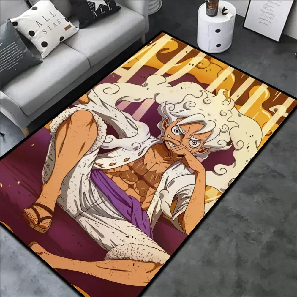 Premium Anime Rug Popular Style Luffy Gear 5 One Nika Form Piece Ace Customize Cartoon Rug Handmade Carpet Area Rug For Home Decor for Cars, Trucks & SUVs