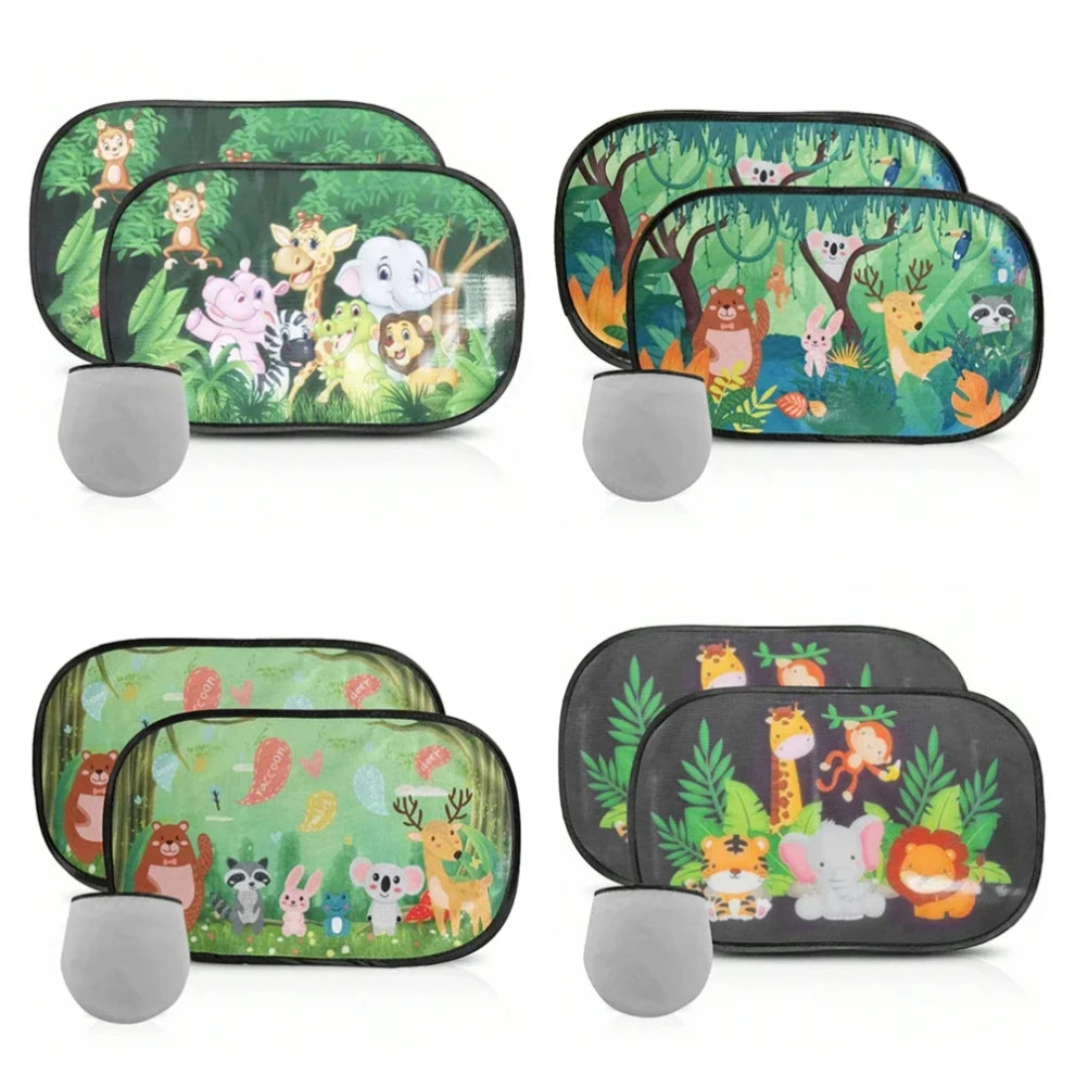 Premium 2Pcs Car Sun Shade Side Window Windscreen Roof Window For Children Adults Adsorption Sunshade Cover Universal Car Curtain for Cars, Trucks & SUVs