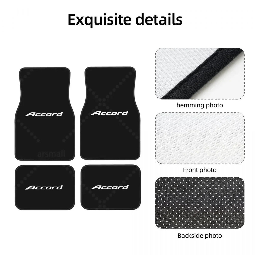 Premium Accord Car Floormat Heavy Duty Front Rear Rubber Floor Mats Carpet Floor Protection Fits Most Vehicles for Cars, Trucks & SUVs