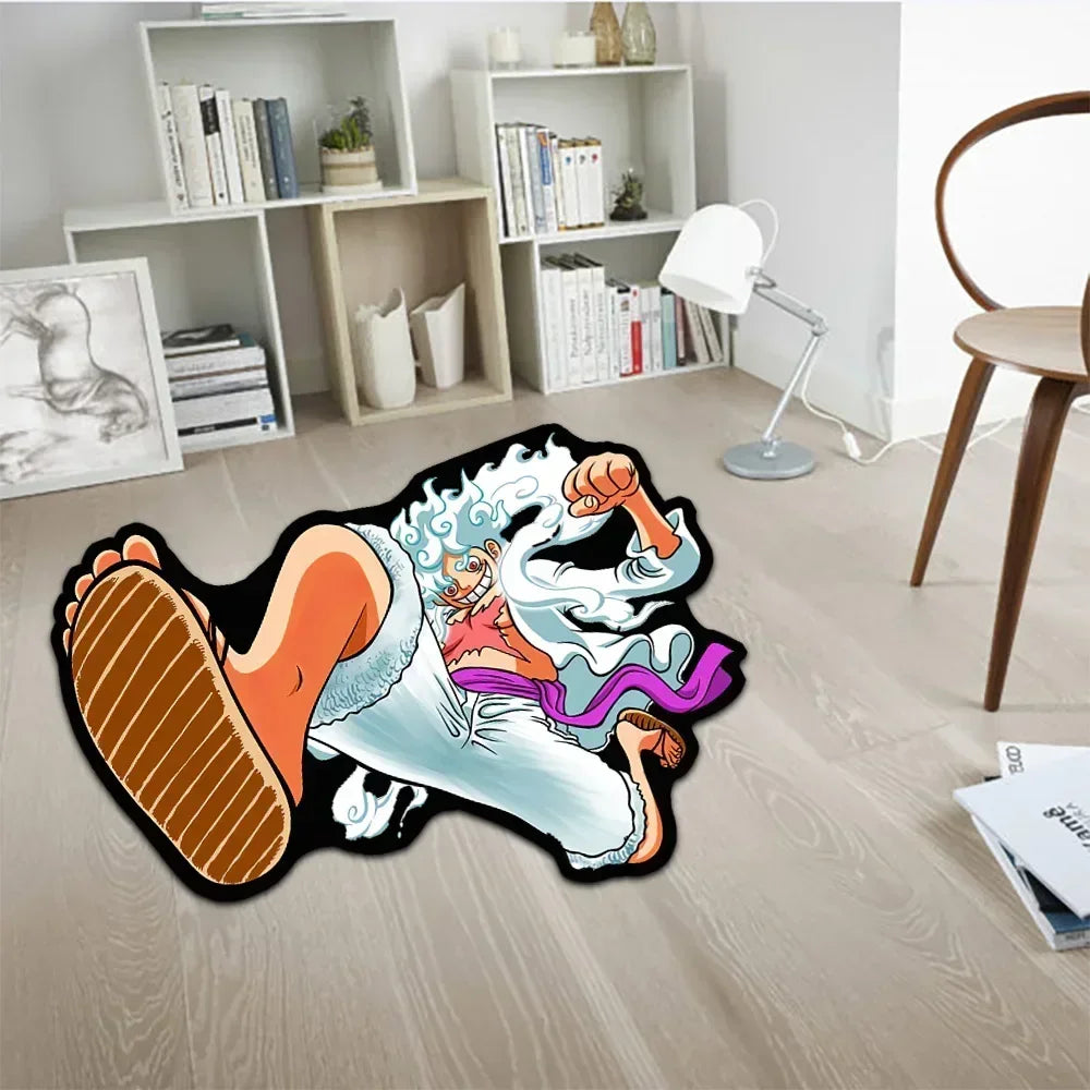 Premium Anime Rug Popular Style Luffy Gear 5 One Nika Form Piece Ace Customize Cartoon Rug Handmade Carpet Area Rug For Home Decor for Cars, Trucks & SUVs