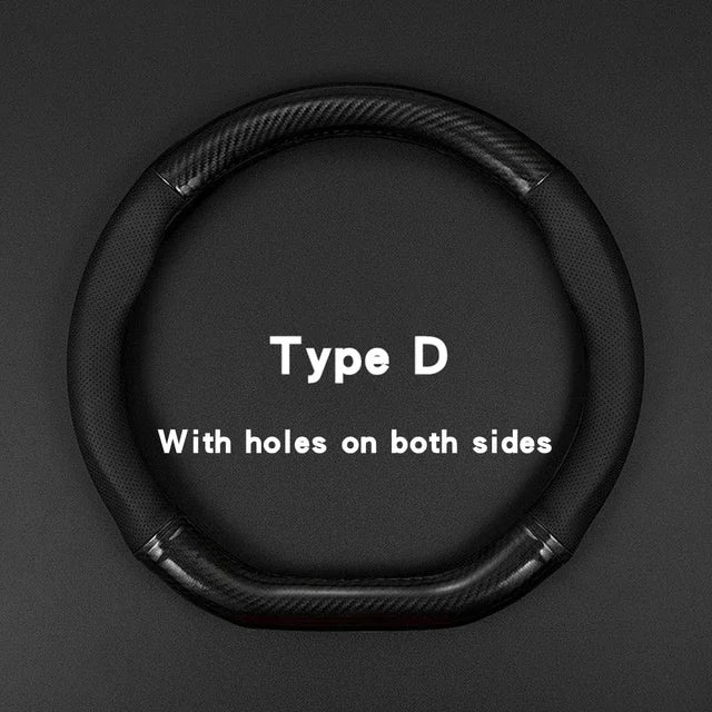 Premium Universal Car Steering Wheel Cover Carbon Fiber Leather Three Dimensional Anti Slip, Timple And Fashionable Car Accessories for Cars, Trucks & SUVs