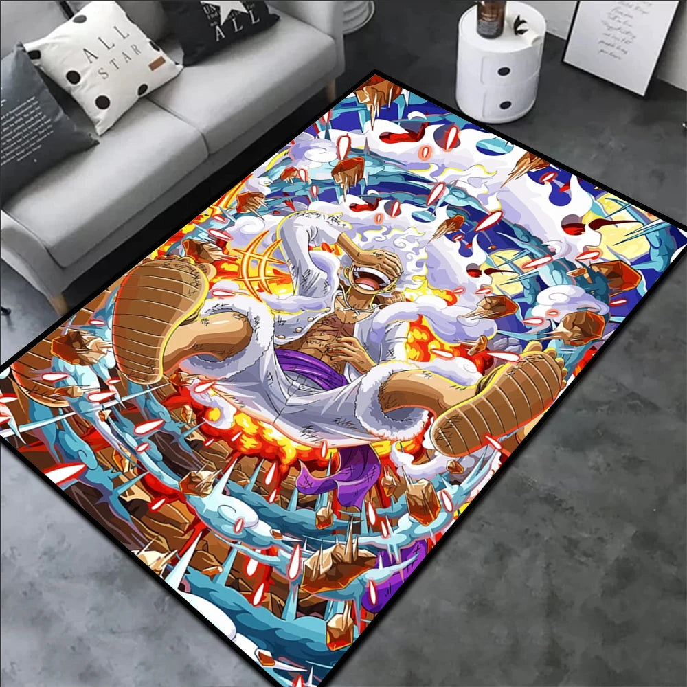 Premium Anime Rug Popular Style Luffy Gear 5 One Nika Form Piece Ace Customize Cartoon Rug Handmade Carpet Area Rug For Home Decor for Cars, Trucks & SUVs