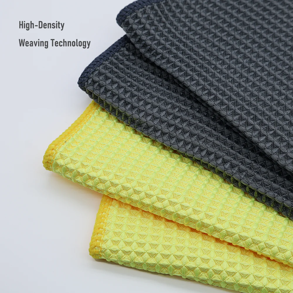 Premium Autobright 40X40Cm Glass Cleaning Towel Yellow Grey Wash Towels Car Detailing Drying Cloth Kitchenware Cleaning  Accessories for Cars, Trucks & SUVs