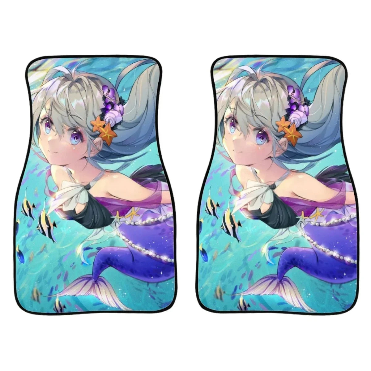Premium New Arrivals Soft Car Floor Mats Anime Mermaid Forest Universal Fit Auto Carpet Set Of 2 Front Rear Liners Protector For Woman for Cars, Trucks & SUVs