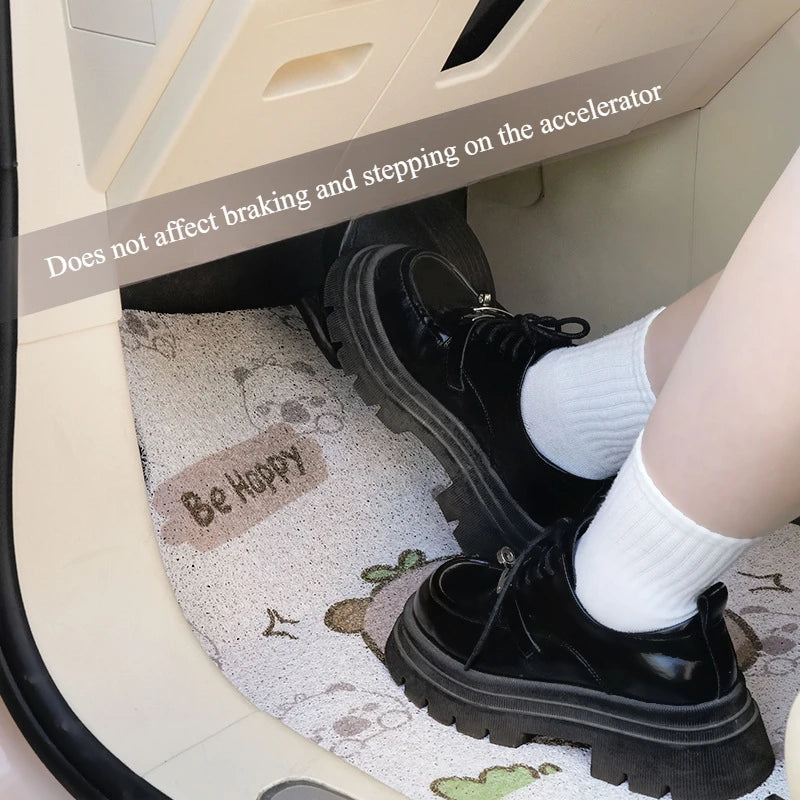 Premium Capybara Cute Cartoon Car Floor Mat Anti Slip Dirt Resistant Universal Silk Ring Foot Mat For Vehicle Interior Protection for Cars, Trucks & SUVs