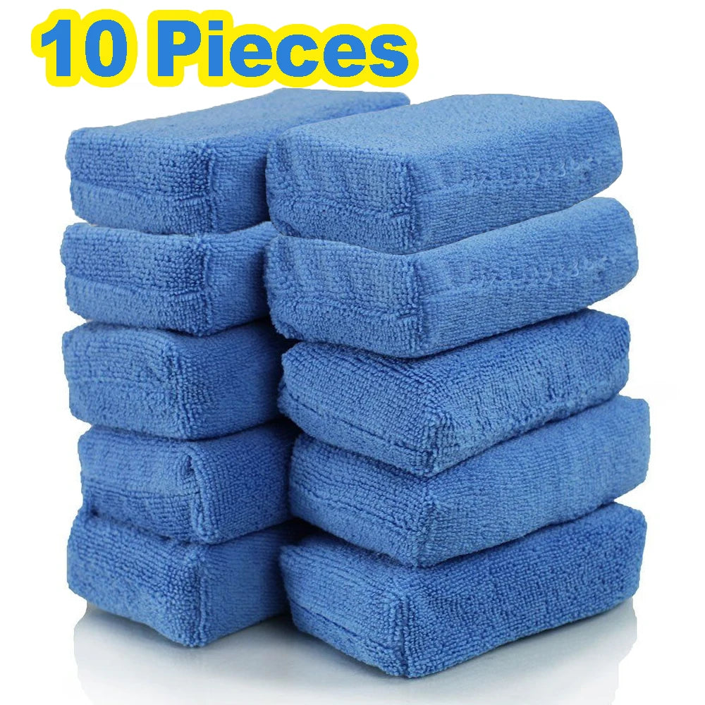 Premium 1/10Pcs Car Wax Applicator Pads Microfibre Polishing Sponges Soft Auto Detailing Waxing Sponge Cleaning Foam Car Paint Care Pad for Cars, Trucks & SUVs