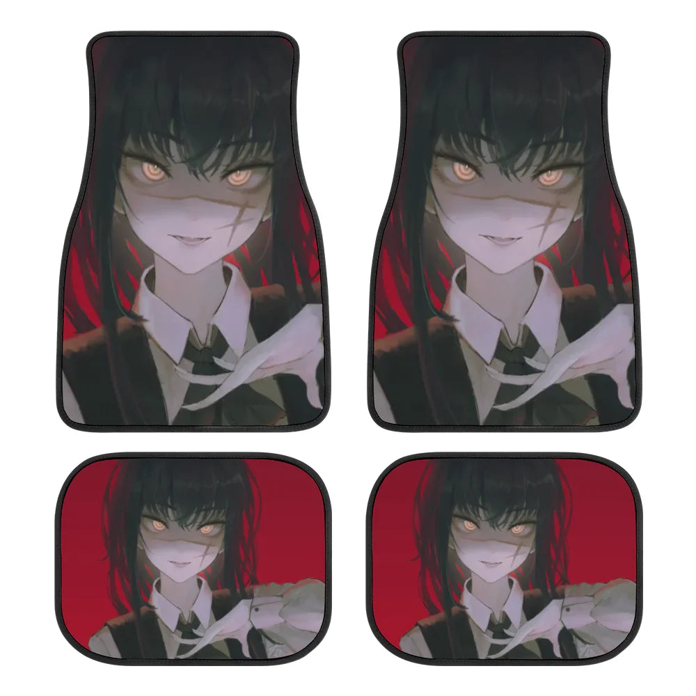 Premium Anime Chainsaw Man Universal Fit Front/Rear 4 Pcs Horrible Full Set Print Custom Design Carpet Car Suv Truck Floor Mats Doormat for Cars, Trucks & SUVs