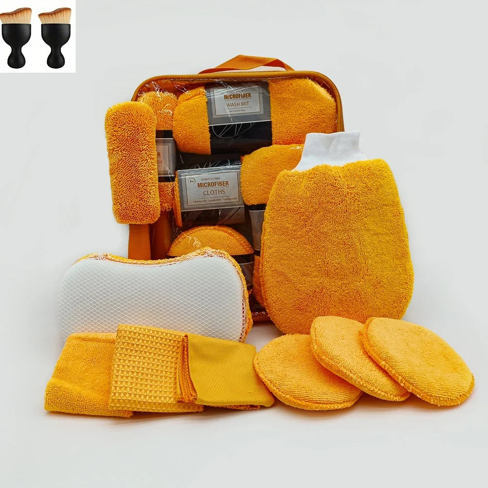 Premium 11Pcs Car Cleaning Kit That Includes A Tire Brush, Microfiber Cleaning Gloves, Making It An Excellent Choice For Car Cleaning. for Cars, Trucks & SUVs