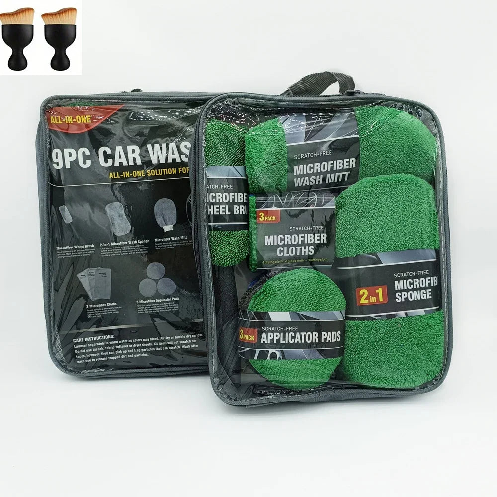 Premium 11Pcs Car Cleaning Kit That Includes A Tire Brush, Microfiber Cleaning Gloves, Making It An Excellent Choice For Car Cleaning. for Cars, Trucks & SUVs