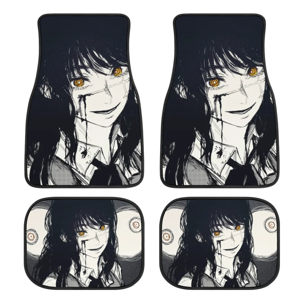 Premium Anime Chainsaw Man Universal Fit Front/Rear 4 Pcs Horrible Full Set Print Custom Design Carpet Car Suv Truck Floor Mats Doormat for Cars, Trucks & SUVs