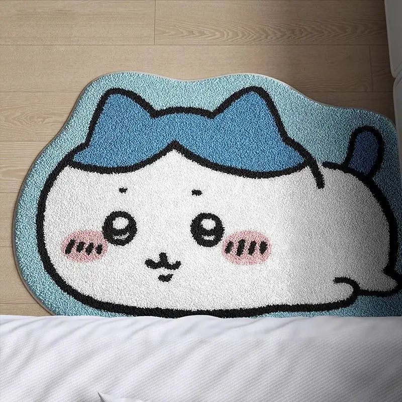 Premium Chiikawa Cute Rug Plush Floor Mat Bathroom Non Slip Carpet Car Cushion Soft Living Kawaii Room Decor Usagi Hachiware Gift Toy for Cars, Trucks & SUVs