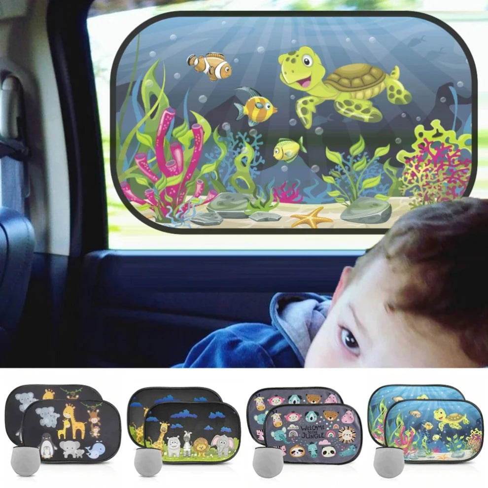 Premium 2Pcs Car Sun Shade Side Window Windscreen Roof Window For Children Adults Adsorption Sunshade Cover Universal Car Curtain for Cars, Trucks & SUVs