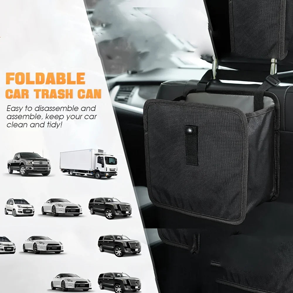 Premium Foldable Car Trash Can, Large Capacity Car Hanging Waterproof Leakproof Trash Can Storage Bag, Car Interior Accessories for Cars, Trucks & SUVs
