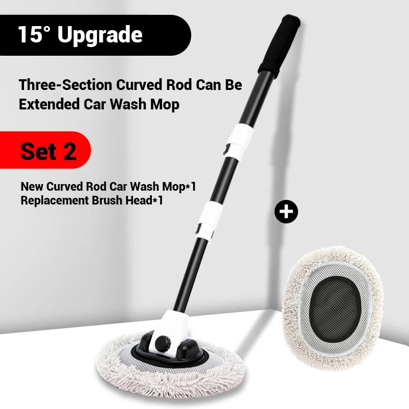 Premium Car Wash Brush Car Cleaning Brush Telescoping Long Handle Mop Soft Hair Chenille Broom Universal Window Wash Auto Accessories for Cars, Trucks & SUVs