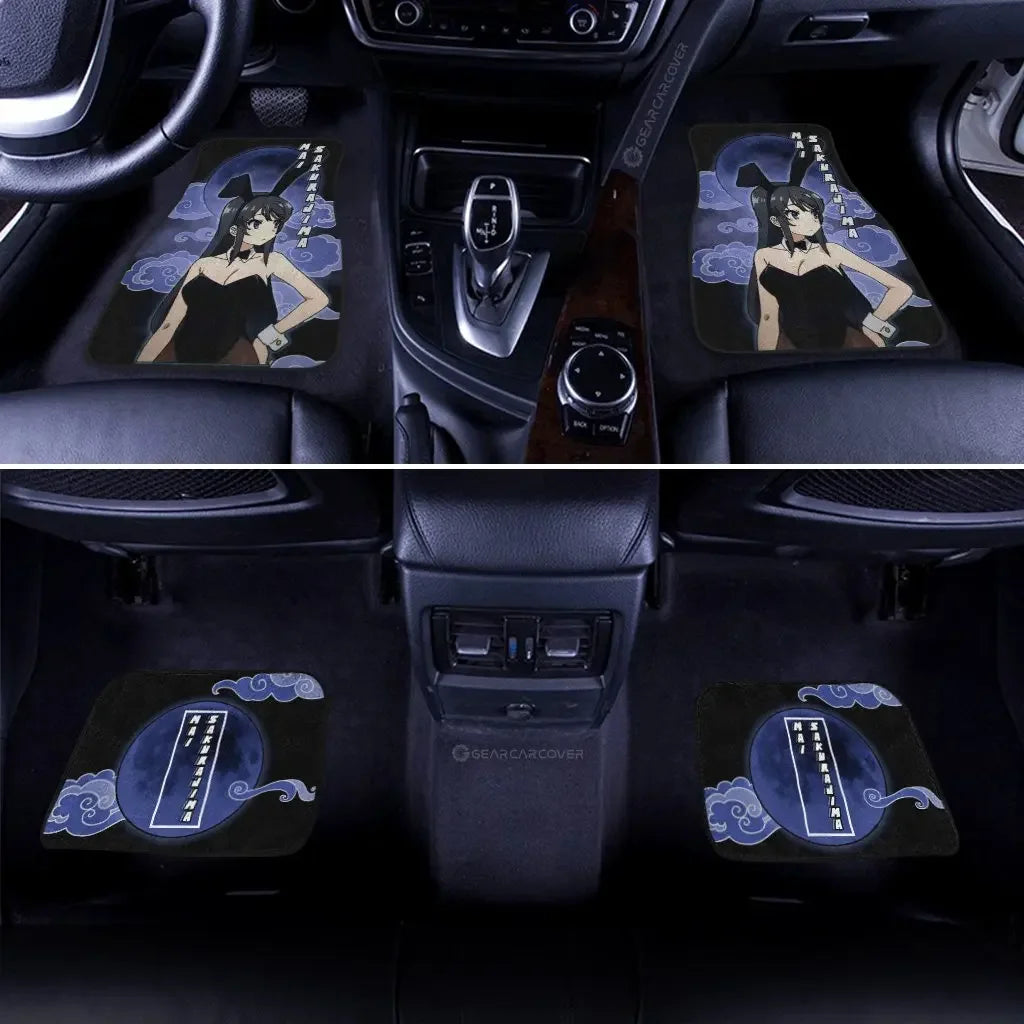 Premium Waifu Mai Sakurajima Car Floor Mats Custom Bunny Girl Senpai Anime Car Accessories For Anime Fans for Cars, Trucks & SUVs