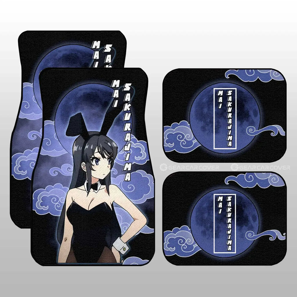 Premium Waifu Mai Sakurajima Car Floor Mats Custom Bunny Girl Senpai Anime Car Accessories For Anime Fans for Cars, Trucks & SUVs