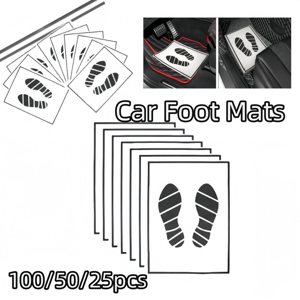Premium Waterproof Disposable Car Floor Mats 100/50/25Pcs  Anti Slip Paper Anti Dirty Floor Mats Vehicle Protection Interior Accessories for Cars, Trucks & SUVs